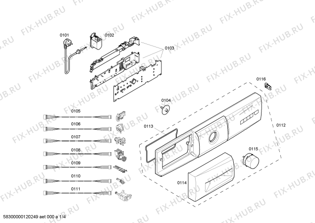 Схема №3 3TS755VA TS755V с изображением Панель управления для стиралки Bosch 00443761