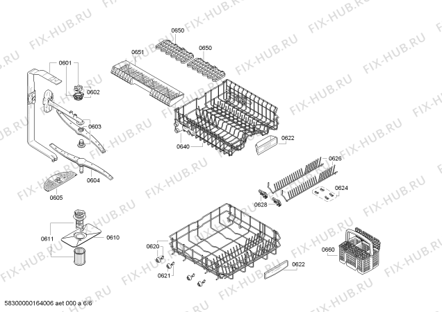 Взрыв-схема посудомоечной машины Bosch SMI53M25EU SuperSilence - Схема узла 06