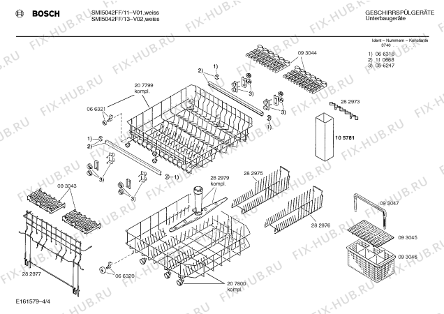 Схема №1 SMI5042FF SMI5042 с изображением Панель для посудомойки Bosch 00272199