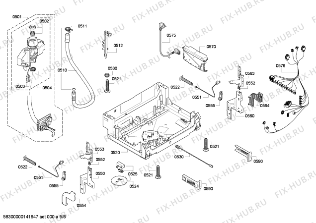 Взрыв-схема посудомоечной машины Bosch SBI65M25EU - Схема узла 05