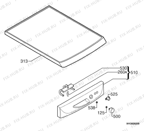 Взрыв-схема посудомоечной машины Zanussi ZDS200 - Схема узла Command panel 037