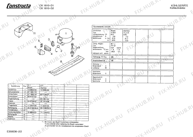 Взрыв-схема холодильника Constructa CK1810 - Схема узла 02