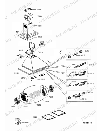 Схема №1 AKR 522 IX с изображением Спецнабор для электровытяжки Whirlpool 482000010264