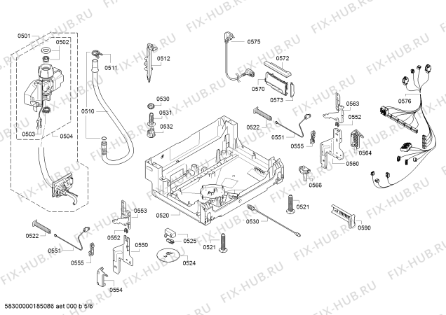 Взрыв-схема посудомоечной машины Bosch SMV93M70NL - Схема узла 05