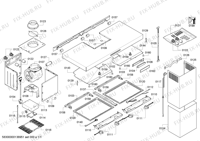 Схема №1 3BI999 с изображением Панель для вентиляции Bosch 00647858