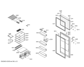 Схема №1 KDV42X00NE с изображением Дверь морозильной камеры для холодильной камеры Bosch 00477834