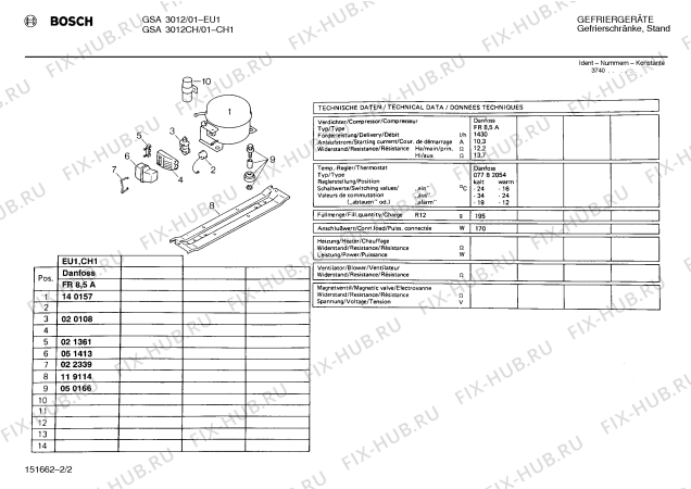 Взрыв-схема холодильника Bosch GSA3012CH - Схема узла 02