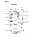 Схема №1 CD1008F2/9Q0 с изображением Часть корпуса для электрокофемашины Moulinex MS-621951