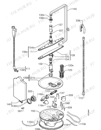 Взрыв-схема посудомоечной машины Zanussi DW6710N - Схема узла Hydraulic System 272