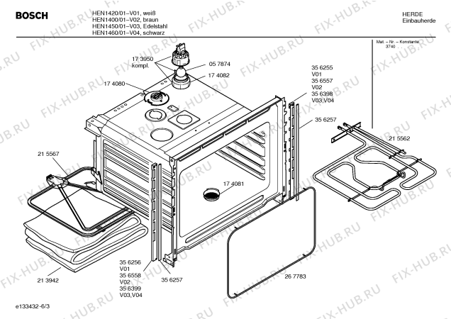 Схема №6 HEN1400 с изображением Ручка управления духовкой для духового шкафа Bosch 00175899