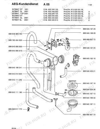 Взрыв-схема комплектующей Zanker SL 2001 INTM:DEL 913 - Схема узла Water equipment