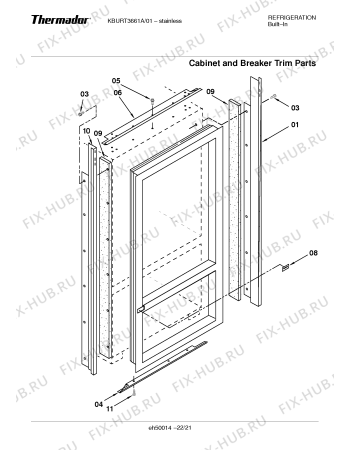 Схема №7 KBUIT4870A 48" SXS REFRIG CUSTOM (ICEMAKER) с изображением Панель для посудомойки Bosch 00471750