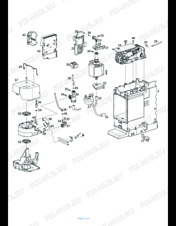 Взрыв-схема кофеварки (кофемашины) DELONGHI EN 167W "CITIZ FACELIFT" - Схема узла 2
