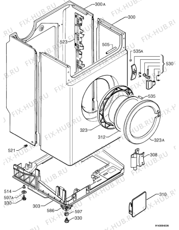 Взрыв-схема стиральной машины Electrolux EW1044S - Схема узла Housing 001