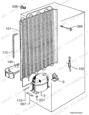 Взрыв-схема холодильника Electrolux ERC39292S - Схема узла Cooling system 017