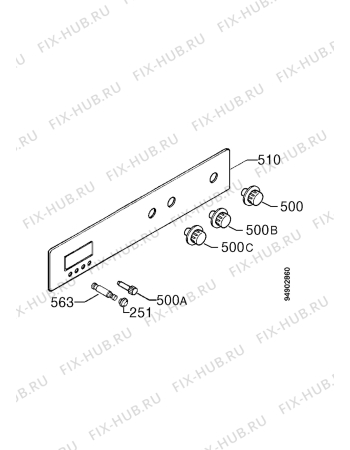 Взрыв-схема плиты (духовки) Zanussi ZDF866W - Схема узла Command panel 037