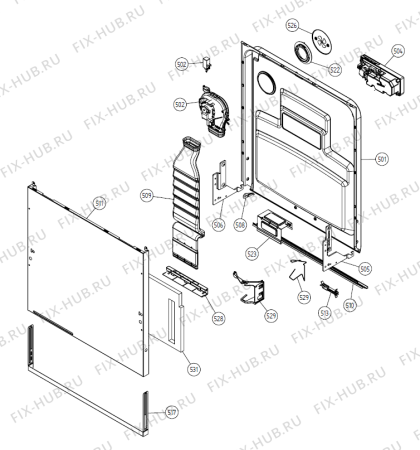 Взрыв-схема посудомоечной машины Asko D3530 XL NO   -Titanium FI (336146, DW20.4) - Схема узла 05