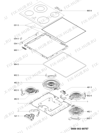 Схема №1 ETPS 6640/IN с изображением Субмодуль для плиты (духовки) Whirlpool 480121100331