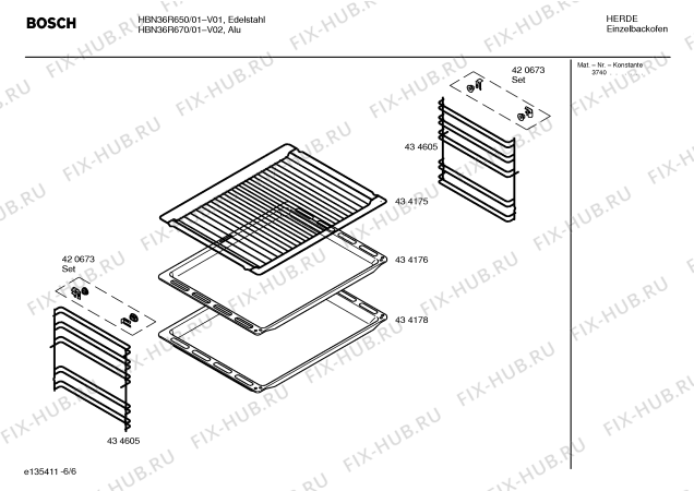 Взрыв-схема плиты (духовки) Bosch HBN36R670 - Схема узла 06