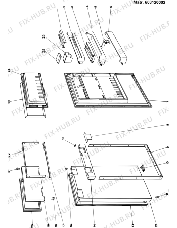 Взрыв-схема холодильника Ariston EDF330SK (F007343) - Схема узла
