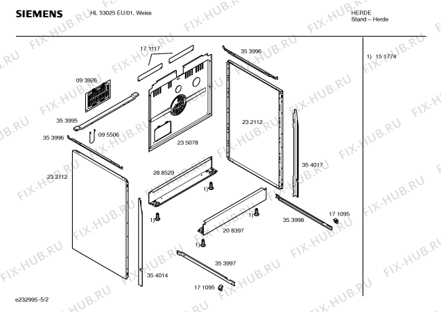 Схема №3 HL53425EU с изображением Инструкция по эксплуатации для духового шкафа Siemens 00523239
