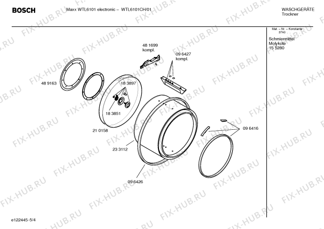 Взрыв-схема сушильной машины Bosch WTL6101CH Maxx WTL6101 electronic - Схема узла 04