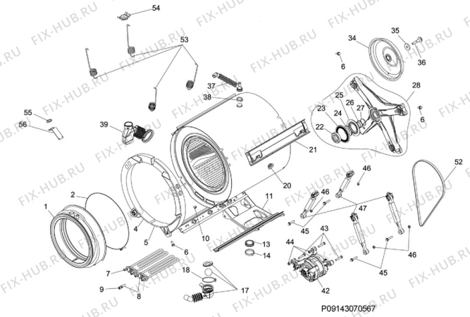 Взрыв-схема стиральной машины Electrolux WASL7M102 - Схема узла Functional parts