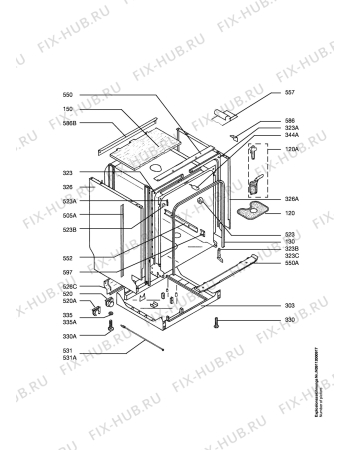 Взрыв-схема посудомоечной машины Electrolux ESF6235-W - Схема узла Housing 001