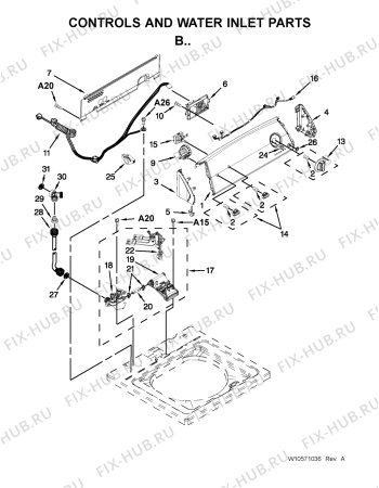 Схема №1 4GNTW4400YQ с изображением Элемент корпуса для сплит-системы Whirlpool 482000012972