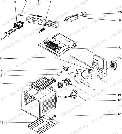 Взрыв-схема плиты (духовки) SCHOLTES C805GEWH (F010501) - Схема узла