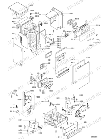 Взрыв-схема посудомоечной машины Bauknecht GCFK 1452 WS - Схема узла