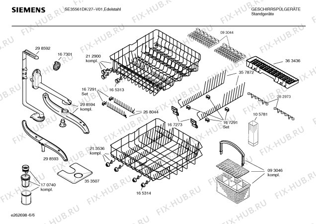 Взрыв-схема посудомоечной машины Siemens SE35561DK - Схема узла 06