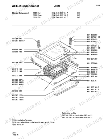 Взрыв-схема плиты (духовки) Aeg 5301E-B - Схема узла Section3