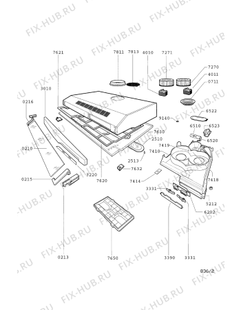 Схема №1 AKR 628 WH/01 с изображением Заслонка для вытяжки Whirlpool 481944268537