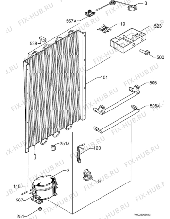 Взрыв-схема холодильника Curtiss SCV164SI - Схема узла Cooling system 017