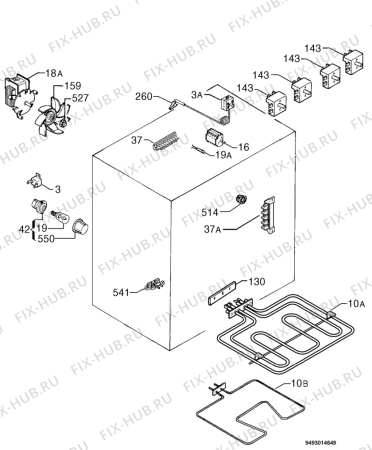 Взрыв-схема плиты (духовки) Privileg 481663_30306 - Схема узла Electrical equipment 268