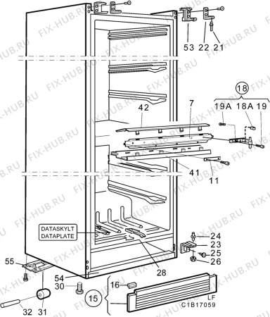 Взрыв-схема холодильника Arthurmartinelux 1855-5FF+ - Схема узла C10 Cabinet