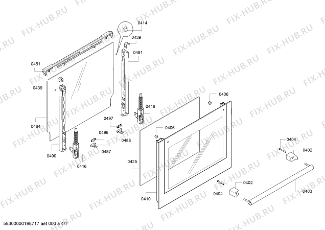 Схема №4 HCA778320U с изображением Фронтальное стекло для духового шкафа Bosch 00773560