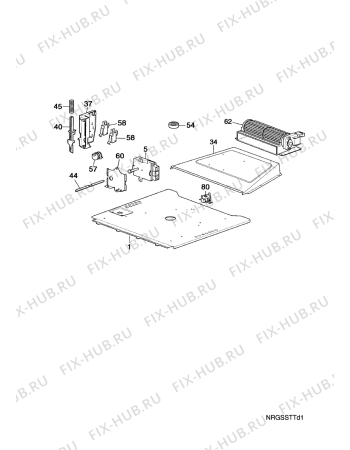 Взрыв-схема плиты (духовки) Electrolux EK6591N1   M.P ELEC. - Схема узла Ventilation