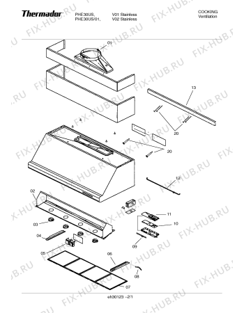 Схема №1 PHE30US с изображением Рамка для вытяжки Bosch 00487466