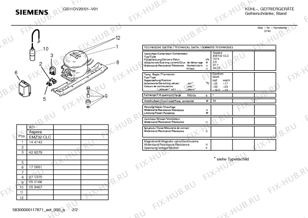 Взрыв-схема холодильника Siemens GS11DV20 - Схема узла 02