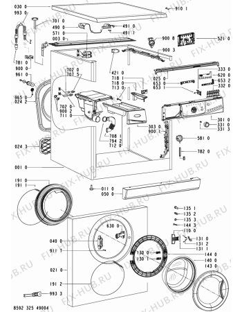 Схема №1 AWO/D 4120/P с изображением Модуль (плата) для стиралки Whirlpool 480111100322