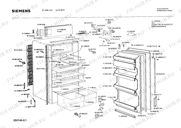 Схема №2 KF2230 с изображением Клапан для холодильной камеры Siemens 00115512