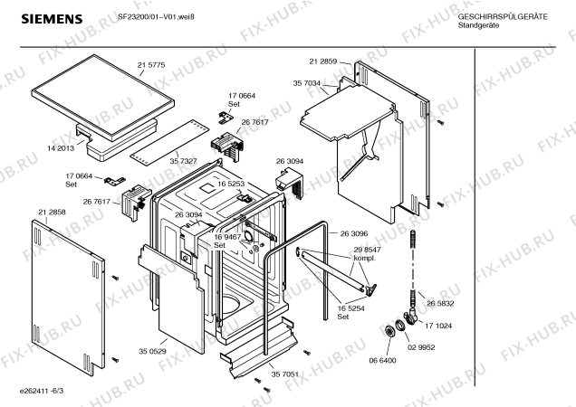 Взрыв-схема посудомоечной машины Siemens SF23200 - Схема узла 03