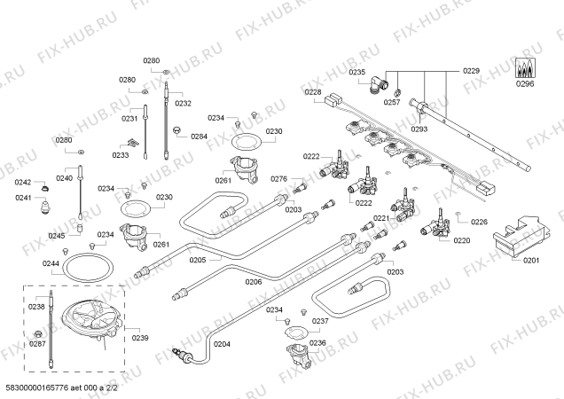 Схема №1 POH616B2TL 3G+1W BO T60R TIGER с изображением Варочная панель для плиты (духовки) Bosch 00688662