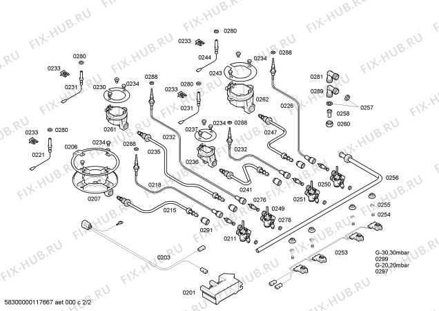 Взрыв-схема плиты (духовки) Bosch PCK755FEU - Схема узла 02