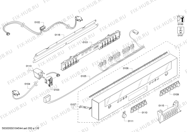 Схема №1 63012243312 Kenmore с изображением Держатель для посудомойки Bosch 00629991