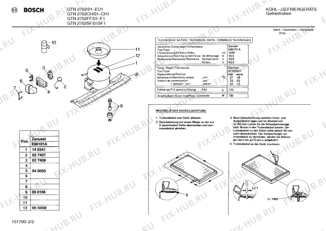 Взрыв-схема холодильника Bosch GTN2702FF - Схема узла 02