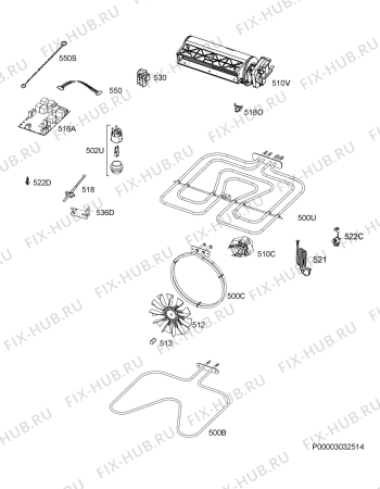 Взрыв-схема плиты (духовки) Rex Electrolux FQ102IXEV - Схема узла Electrical equipment