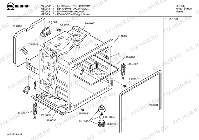 Схема №2 E3410G0 MEGA 3410 с изображением Ручка управления духовкой для плиты (духовки) Bosch 00165652